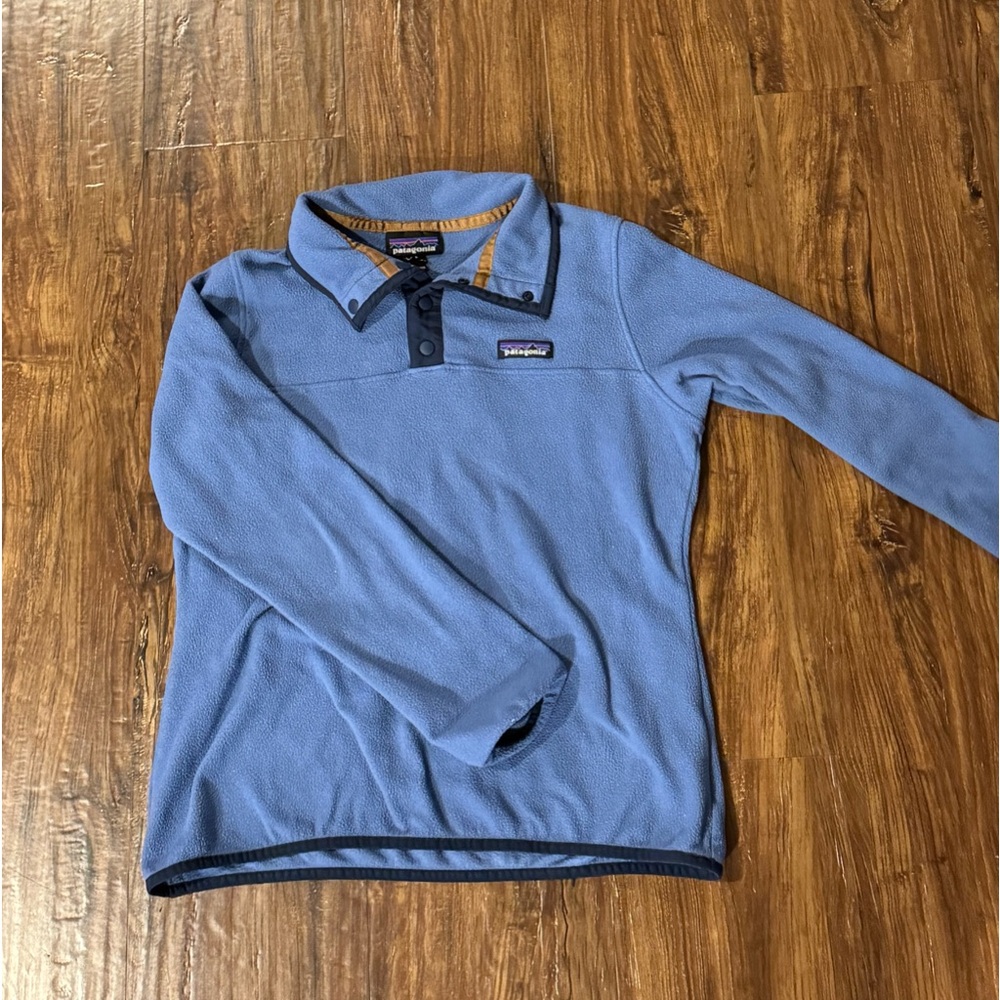 Patagonia Sweater Women’s S Blue Fleece Pullover Micro D Snap T Hiking Outdoors